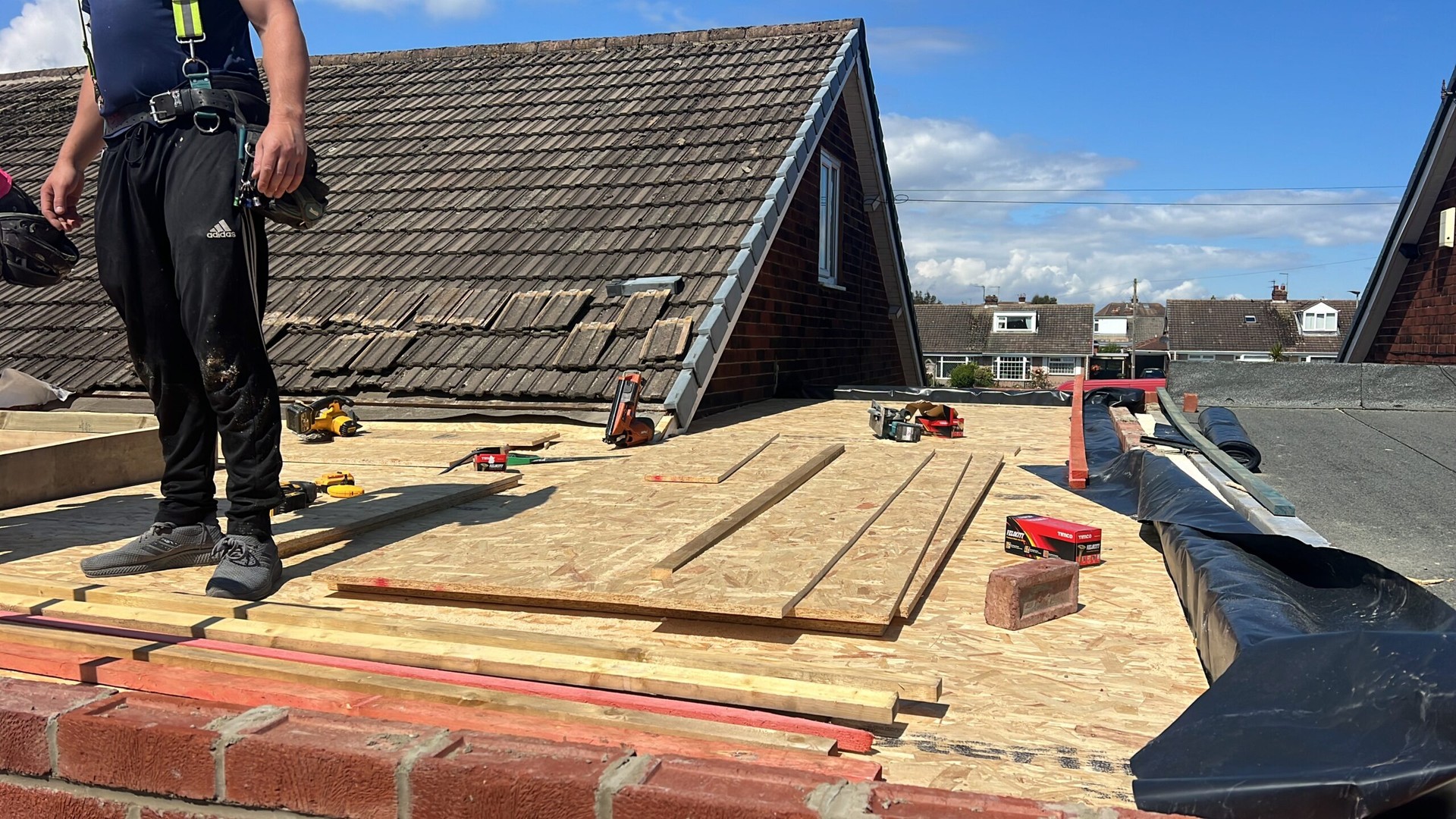 Flat roof installation